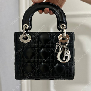 디올 레이디백 미니 블랙 은장