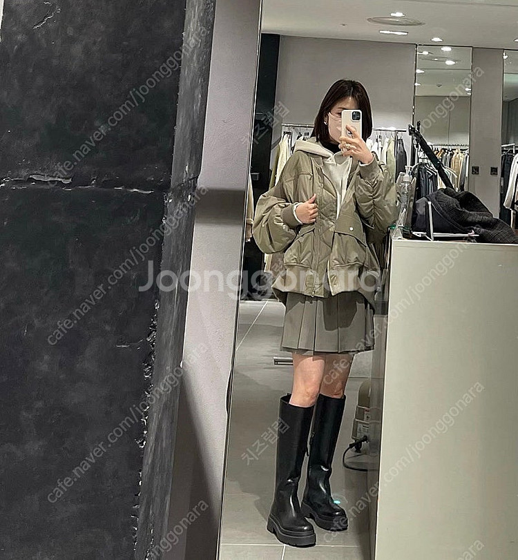 시스템 리브 블록 레이어 패널 점퍼 (한섬 SJSJ 마...--0