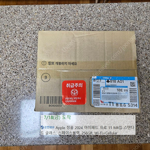 미개봉 아이패드프로 M4 11 셀룰러 256G 택포 153
