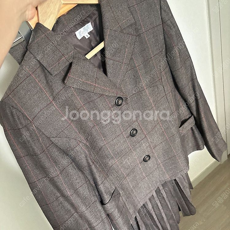 새상품- 오브하트 울100% 체크자켓+주름 롱스커트 세...--1
