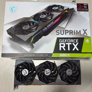 RTX 3080Ti MSI Suprim X 풀박스 판매 (상태 최상 / 비흡연 / 쿨링 양호) 1인 구매 사용