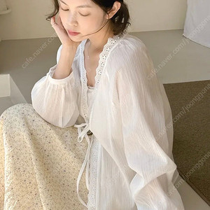 레이스 시스루 블라우스 새상품