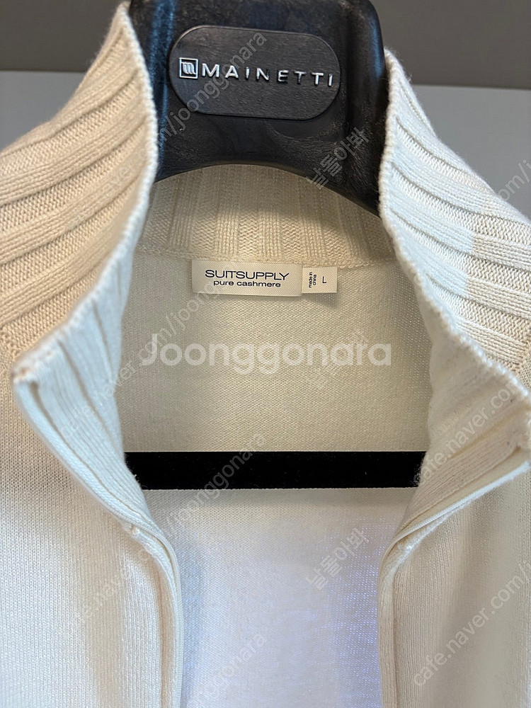 수트서플라이 아이보리 캐시미어 집업 가디건 팝니다--1
