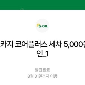 오토카지 코어플러스 세차 5천원 할인권 1000원에 팝니다.