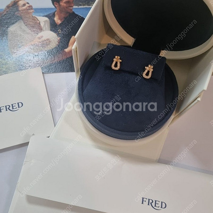 프레드 포스텐 핑크골드 이어링 다이아 귀걸이--1