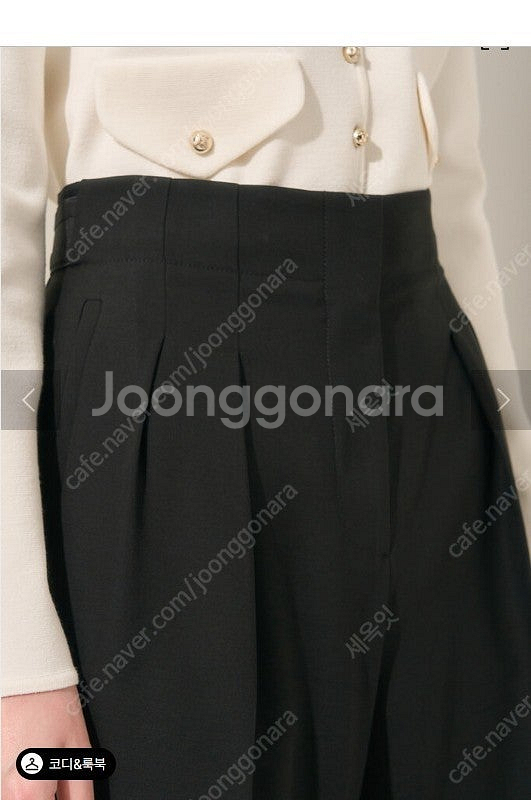 마인 여름 백밴딩 블랙팬츠 새상품 (한섬 타임 랑방 더...--5