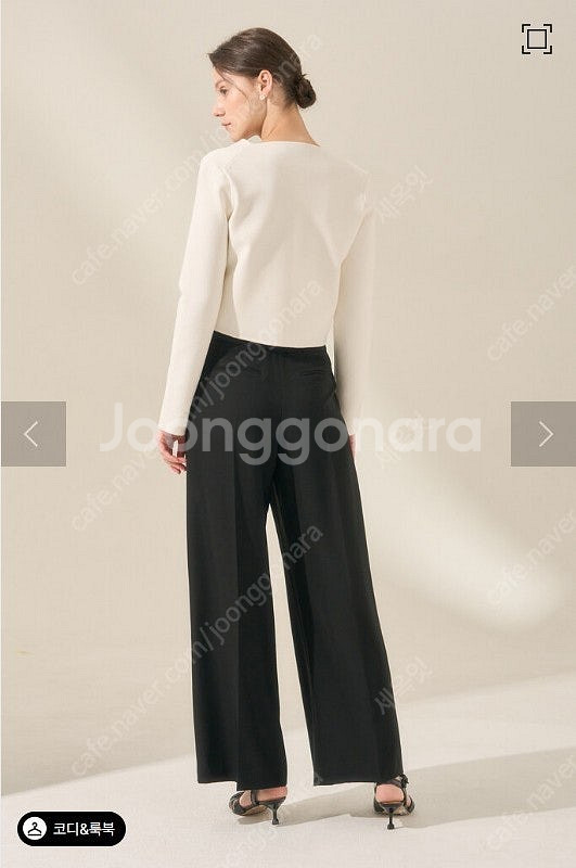 마인 여름 백밴딩 블랙팬츠 새상품 (한섬 타임 랑방 더...--6