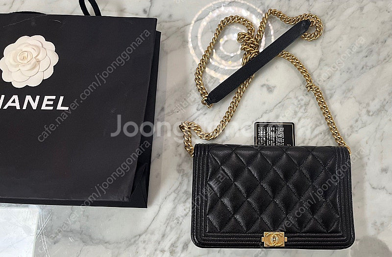 정품 샤넬 보이 woc 크로스백 보이백 웍 체인 지갑--0