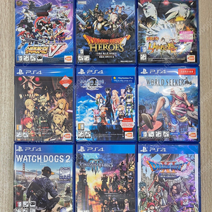 ps4 슈로대V 드퀘히어로즈 나루티밋스톰4 소아온 페이탈불릿 할로우리얼라이제이션 원피스 월드시커 와치독스2 킹덤하츠 드퀘11