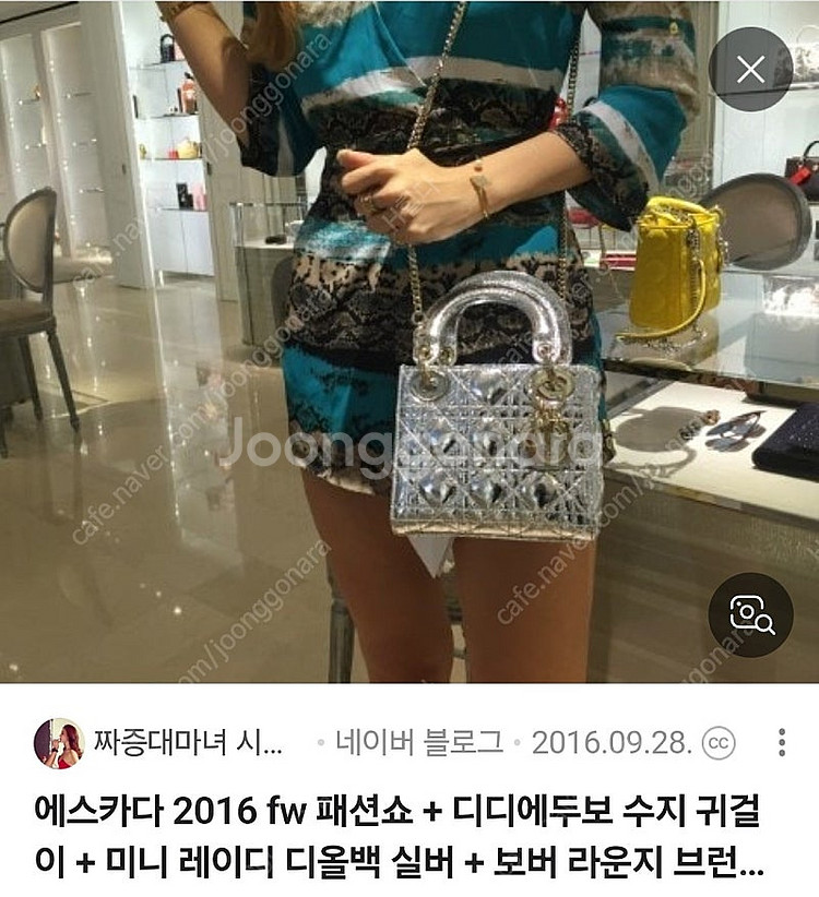 디올 레이디백 미니 메탈실버(한정판)--7