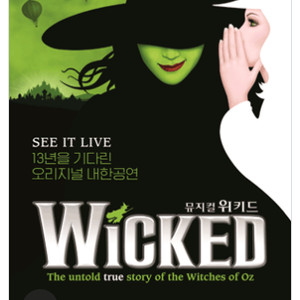 뮤지컬 위키드 내한 공연 / 8월 공연 / 1층 VIP석, R석 2연석 - 4연석