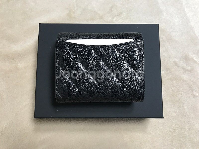 [새상품] 샤넬 클래식 미니 반지갑 블랙 캐비어 샴골 ...--3