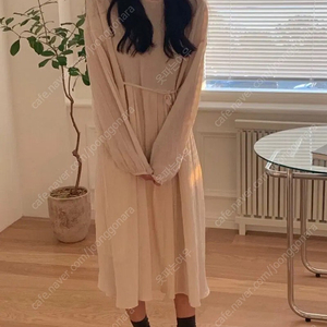코드유 코튼 롱 드레스