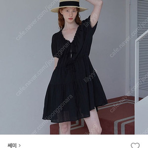 [새상품] SSEMI 쎄미 쓰리 리본 드레스 원피스 THREE RIBBON DRESS 블랙 색상