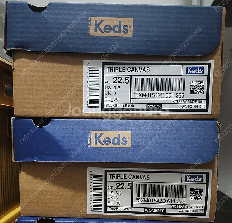 [새 제품]케즈 Keds 트리플 캔버스 (블랙, 레드)--4