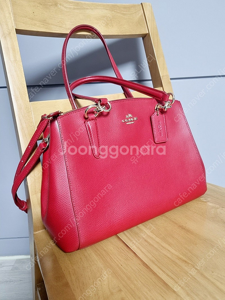 (가격인하) 코치 Coach 캐리올 레더크로스백 레드 가방 핸드백 (토트백)--1