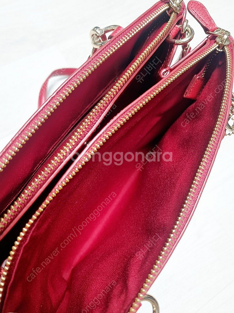 (가격인하) 코치 Coach 캐리올 레더크로스백 레드 가방 핸드백 (토트백)--4