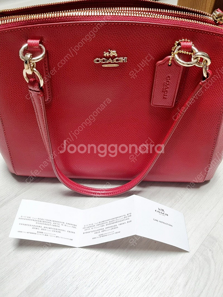 (가격인하) 코치 Coach 캐리올 레더크로스백 레드 가방 핸드백 (토트백)--5