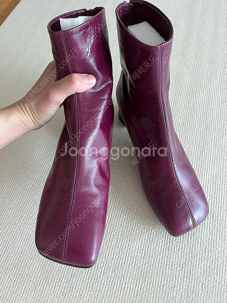 살롱드쥬 스퀘어 앵클부츠 새상품--5