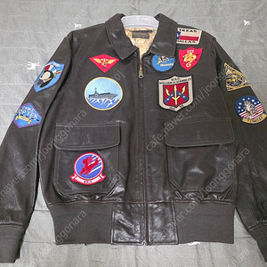 미해군 Top Gun 스타일 G-1 플라이트 양가죽 자켓