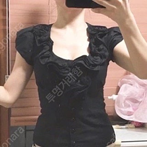 s사이즈ㅡ 장미프릴 장식 스판 블라우스/새거수준