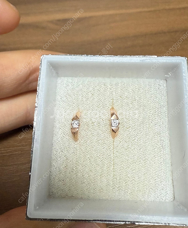 14k 로즈골드 링 귀걸이--1