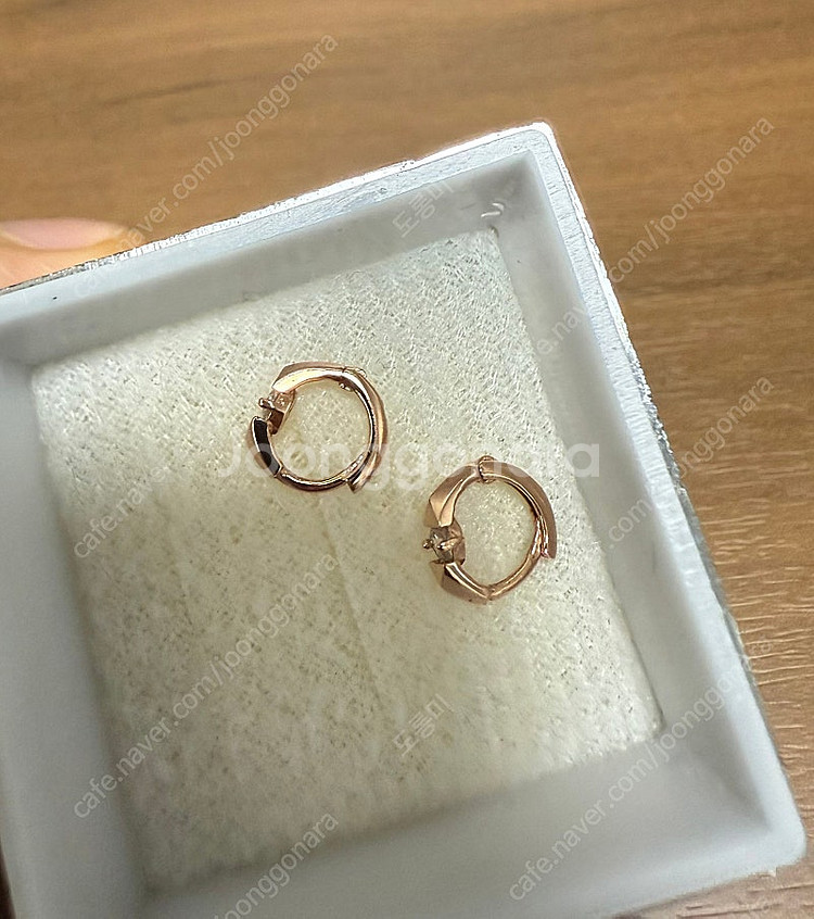 14k 로즈골드 링 귀걸이--2