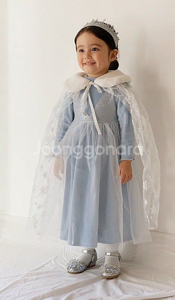 엘사드레스+망또(m) 90-100cm 여아 공주드레스--0