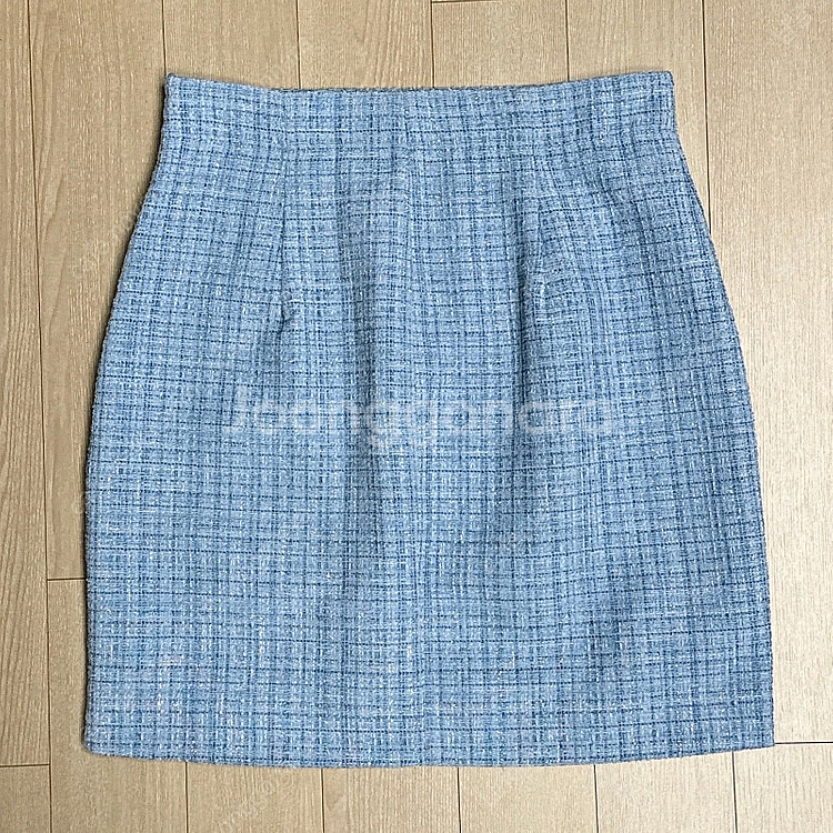 GUESS 게스 여성 트위드 H라인 스커트 블루 S--4