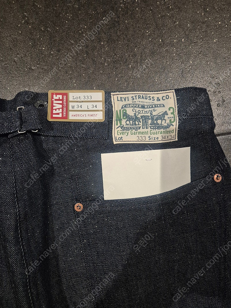 리바이스 LVC LOT333 리지드 한정판 34/34 새제품--2