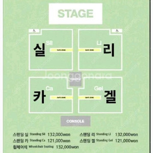 실리카겔 콘서트 스탠딩(실/리 구역) 양도