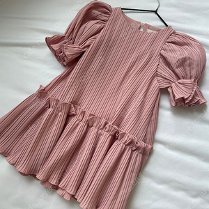에어피쉬 핑크 플리츠 원피스 S