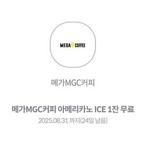 메가커피 아이스 아메리카노 2잔