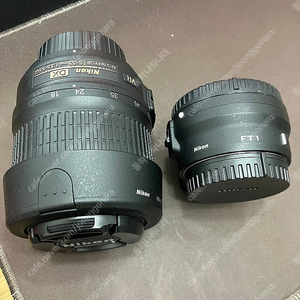 NIKON 니콘 FT1 컨버터 + 니콘 DX 18-55mm VR AF-S 렌즈+ 니콘 HB-45 후드 팝니다.