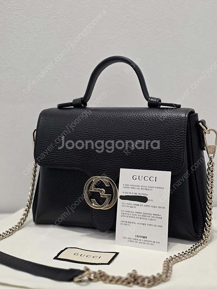 구찌 GG 인터로킹 탑핸들 백--5