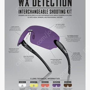 사격용) Wiley X 1205 Detection Elite 슈팅 선글라스