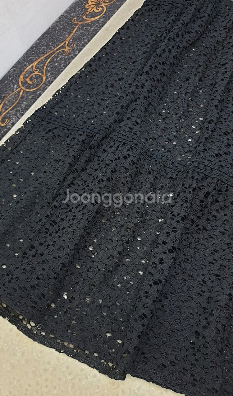 펀칭레이스자수 우아한 넓은퍼프소매핏 아일렛 롱원피스 아...--6
