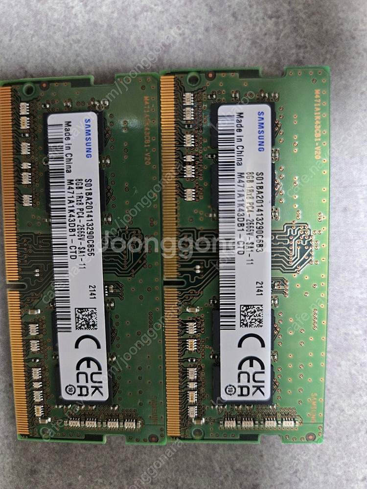 노트북 메모리 ddr4 8g x 2 팝니다--0