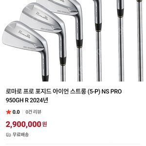 로마로 프로 포지드 아이언 스트롱 (5-P) 특주샤프트 스틸화이버 i70블랙 리저브