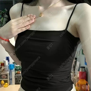 셔링 캡내장 끈나시 블랙 새상품