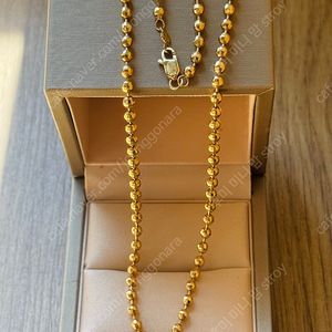 14k 옐로우골드 3mm 컷팅 미러볼 목걸이(3.7돈)