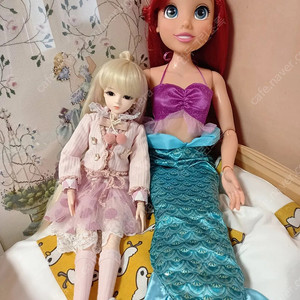 (택포)디즈니 인어공주 81cm 에리얼/ 60cm 구체관절인형 일괄/ 관절인형/ 베이비돌