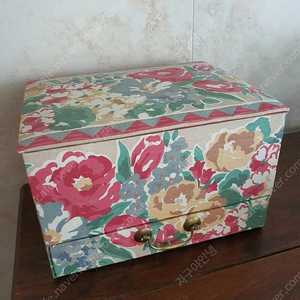 프랑스 빈티지 패브릭 플라워 보석함 박스 인테리어소품
