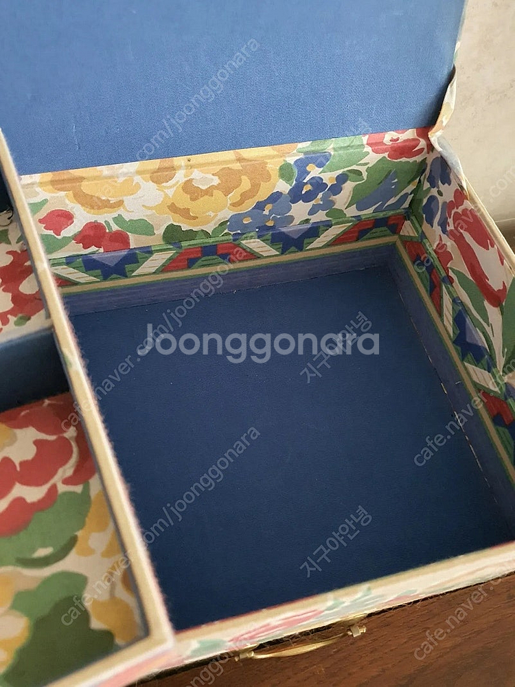프랑스 빈티지 패브릭 플라워 보석함 박스 인테리어소품--3