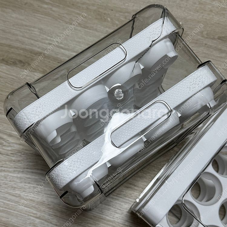 계란트레이 투명 서랍식 계란보관함 에그트레이 2단 32...--2