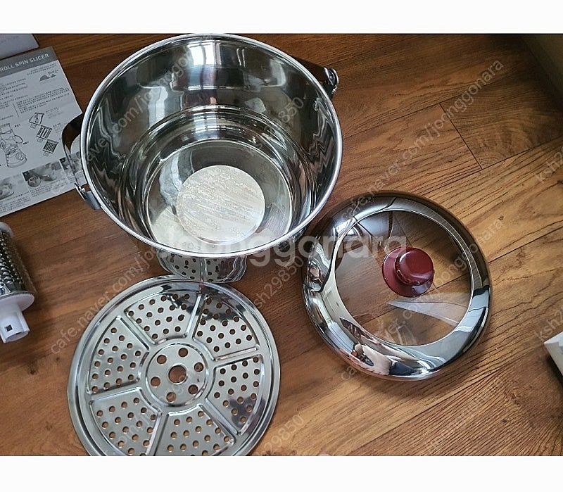 들통형스테인레스찜통+야채다지기채칼기구+락앤락쌀통까지3가...--9