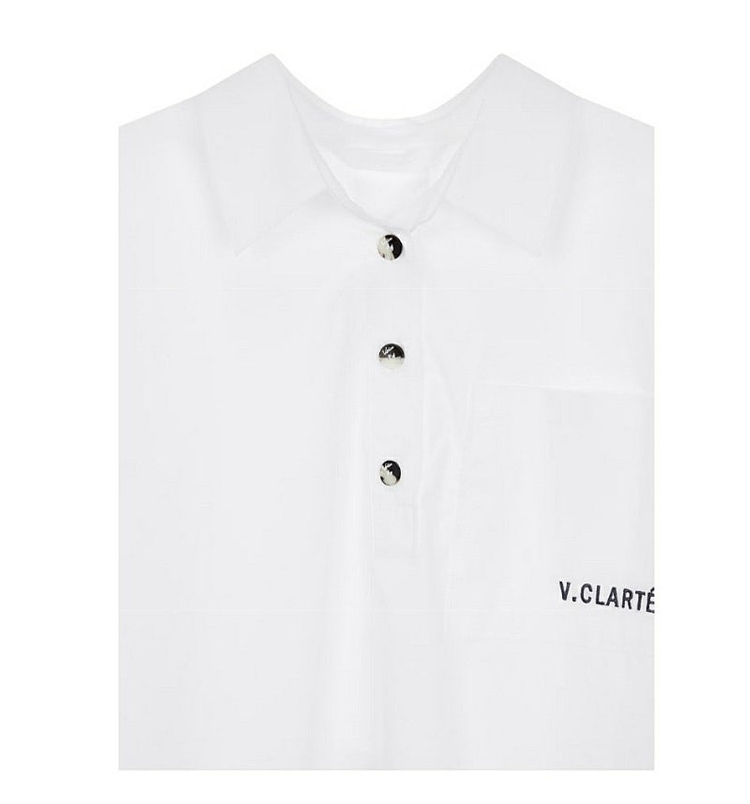 [새상품]보브(VOV) 로고 스트랩 코튼 블라우스 가격인하--2