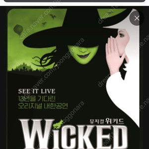 뮤지컬 위키드 8월 24일 일 3시 VIP석 2연석 6열 가운데블럭 초로얄석