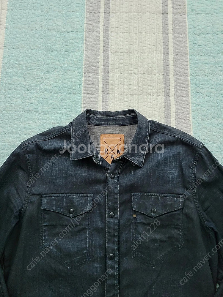 지스타로우 Gstarraw. 에센셜 블랙코팅 데님셔츠....--2