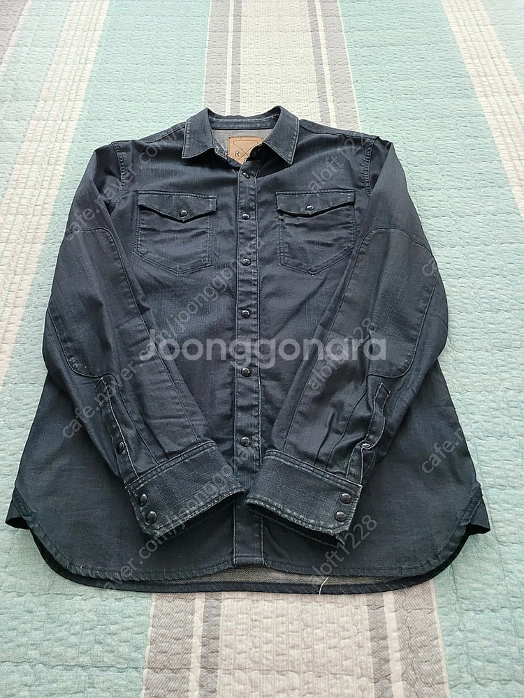 지스타로우 Gstarraw. 에센셜 블랙코팅 데님셔츠....--4